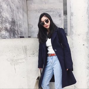 H&M navy blue wool jacket
